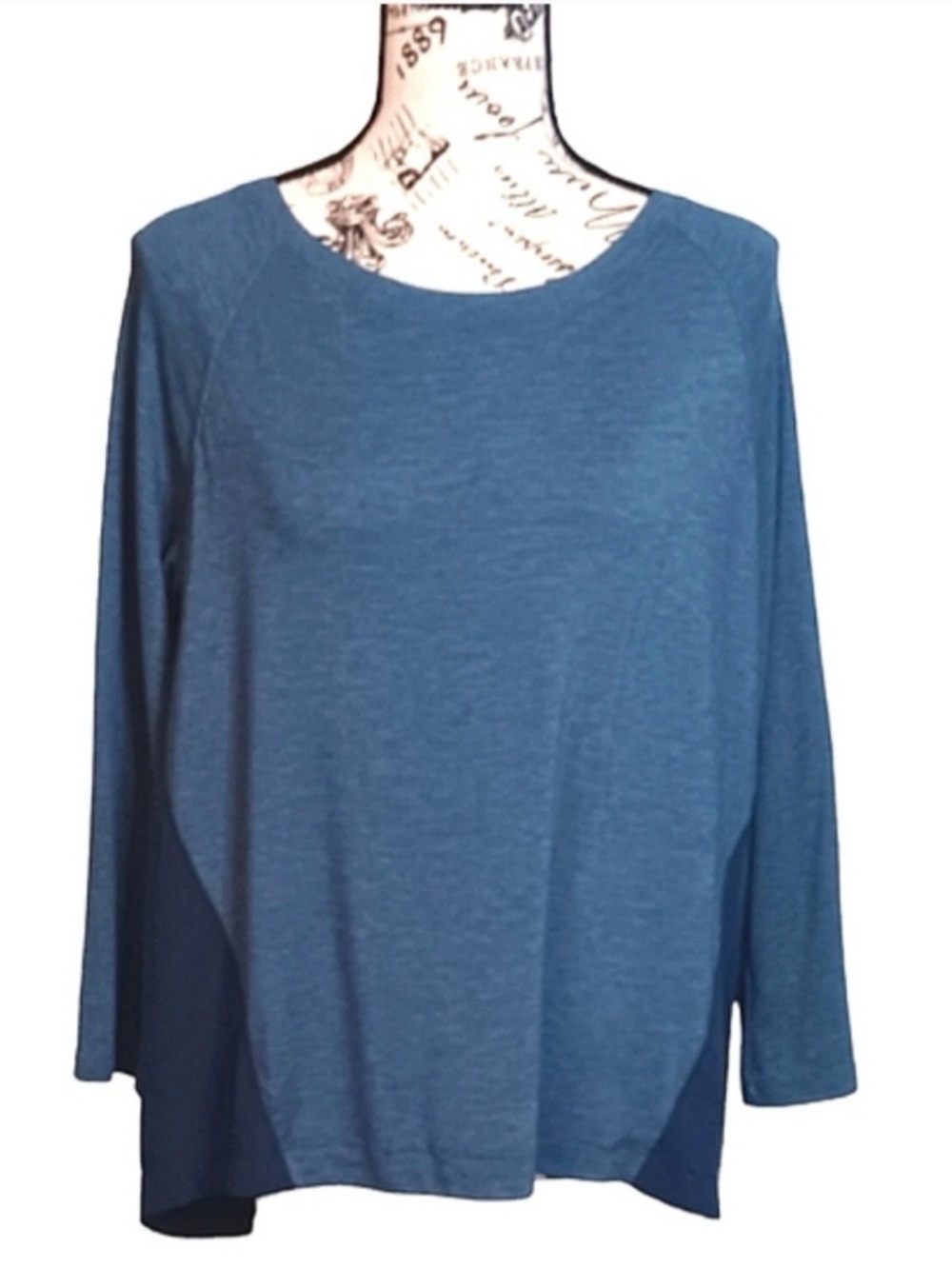Champion Mixed Material Blue Slouchy Hilo Top